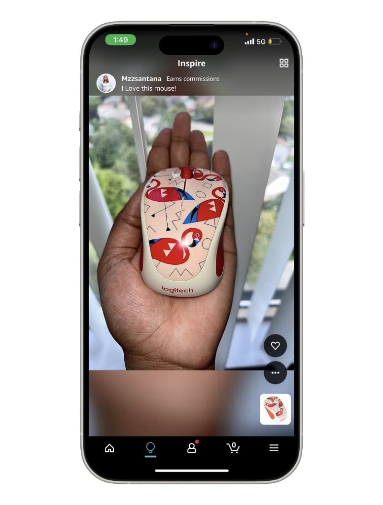 Inspire tab — Men’s Style feed with shoppable outfit and product carousel